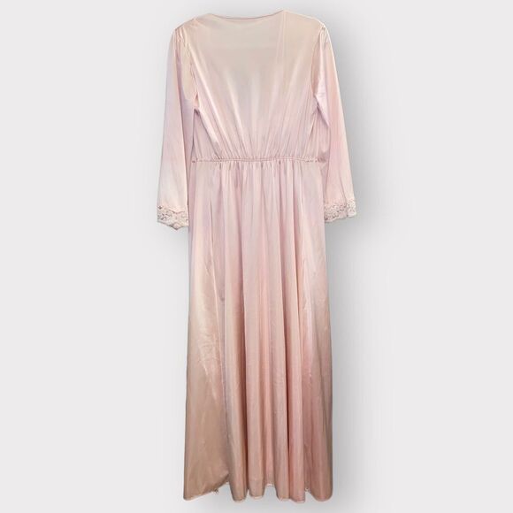 70’s Pastel Pink Lace Detailed Robe & Nightgown by Tom Bezduda for Barad Co. - Picture 8 of 13
